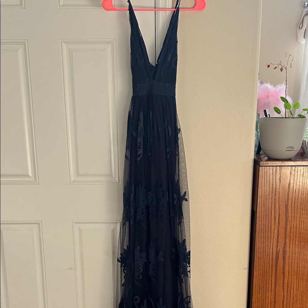 Elegant dark blue  Evening Gown perfect condition